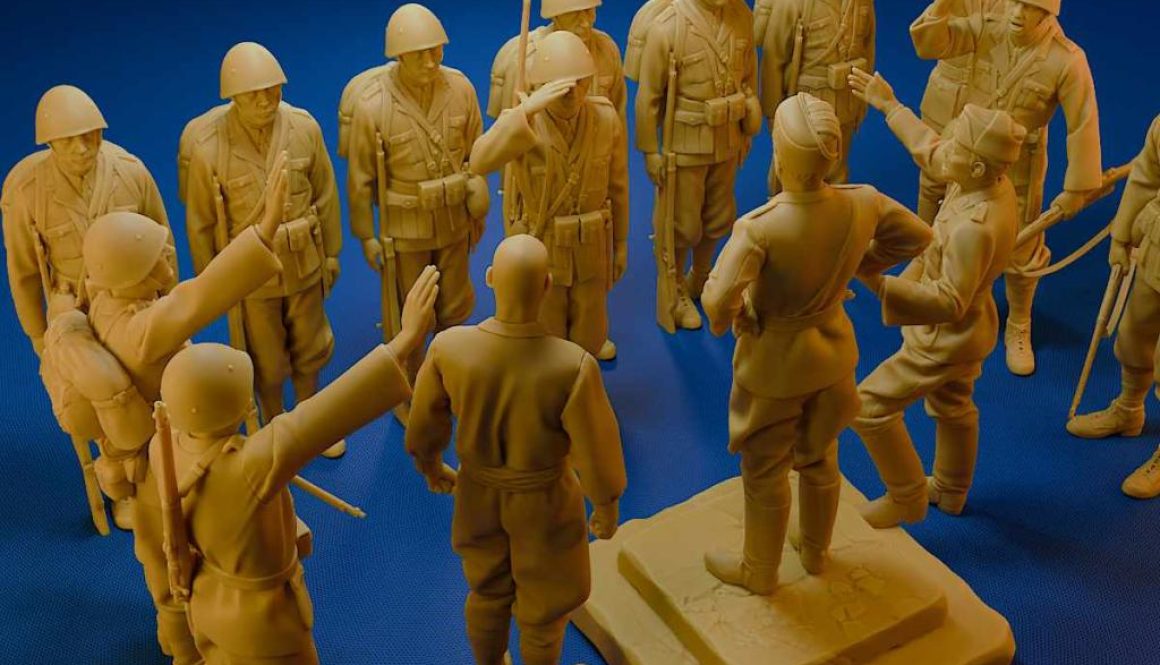 Mussolini and Troops